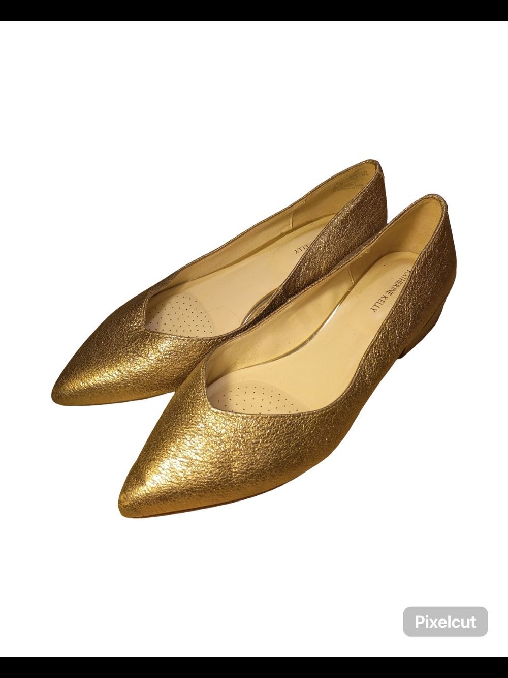 Katherine Kelly brand pointed-toe flats in a gold metallic finish - Picture 14 of 16